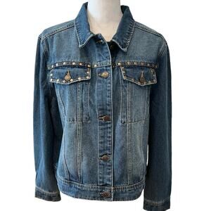 FRYE Studded Western Denim Jean Jacket M